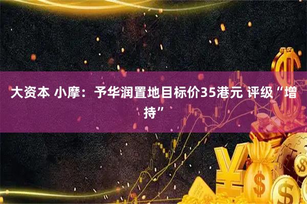 大资本 小摩：予华润置地目标价35港元 评级“增持”