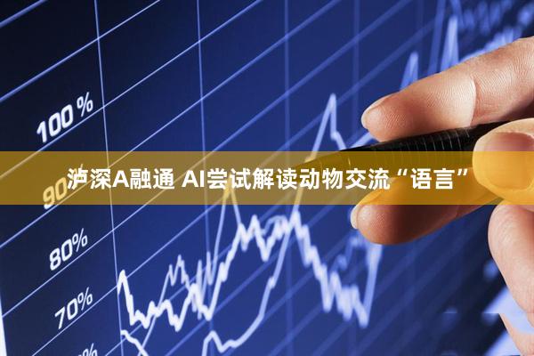 泸深A融通 AI尝试解读动物交流“语言”