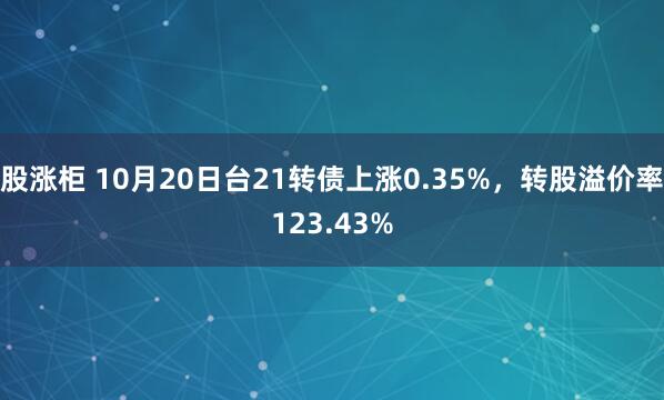 股涨柜 10月20日台21转债上涨0.35%，转股溢价率123.43%