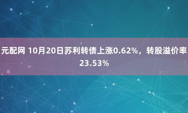 元配网 10月20日苏利转债上涨0.62%，转股溢价率23.53%